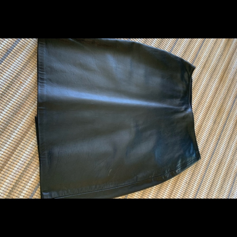 Black genuine leather “butter soft” skirt